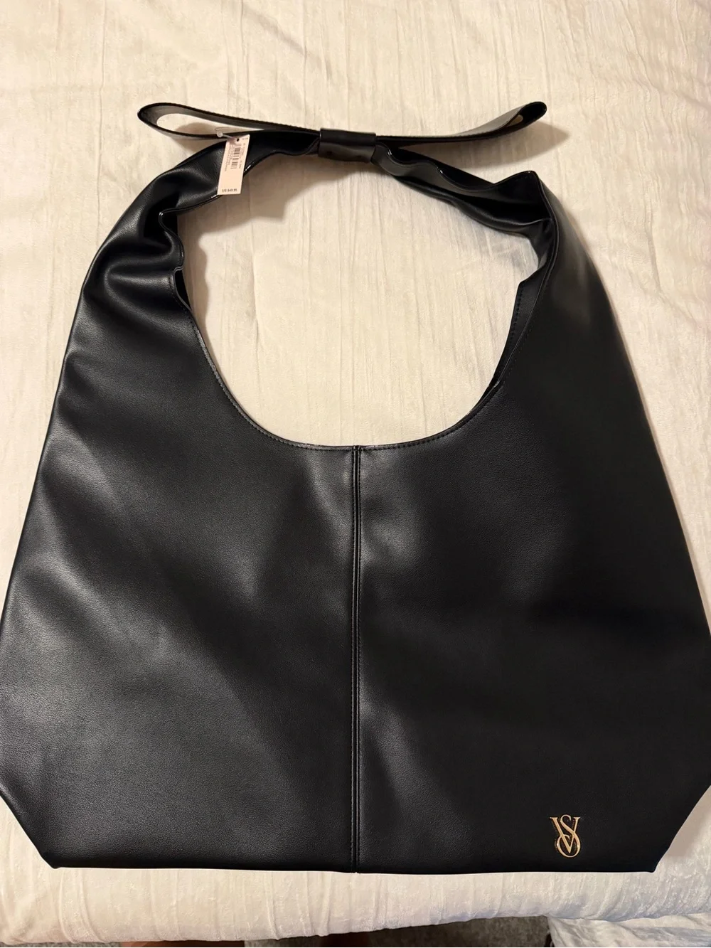 Victoria's Secret Black Bow-Handle Shoulder Tote